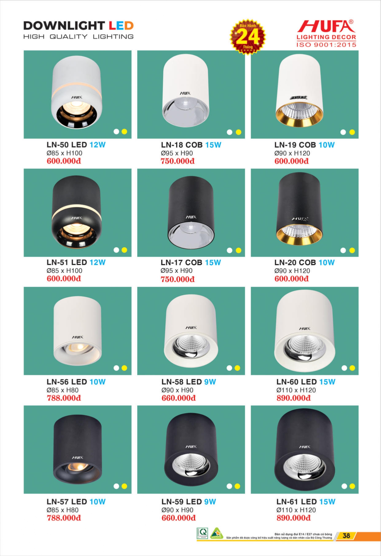 Bảng giá đèn LED HUFA 2026